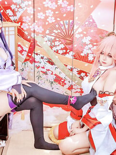 Cosplay genshin Yae Miko và Ei